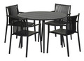 Hagebord Madrid svart Ø110 cm - Sunlife®